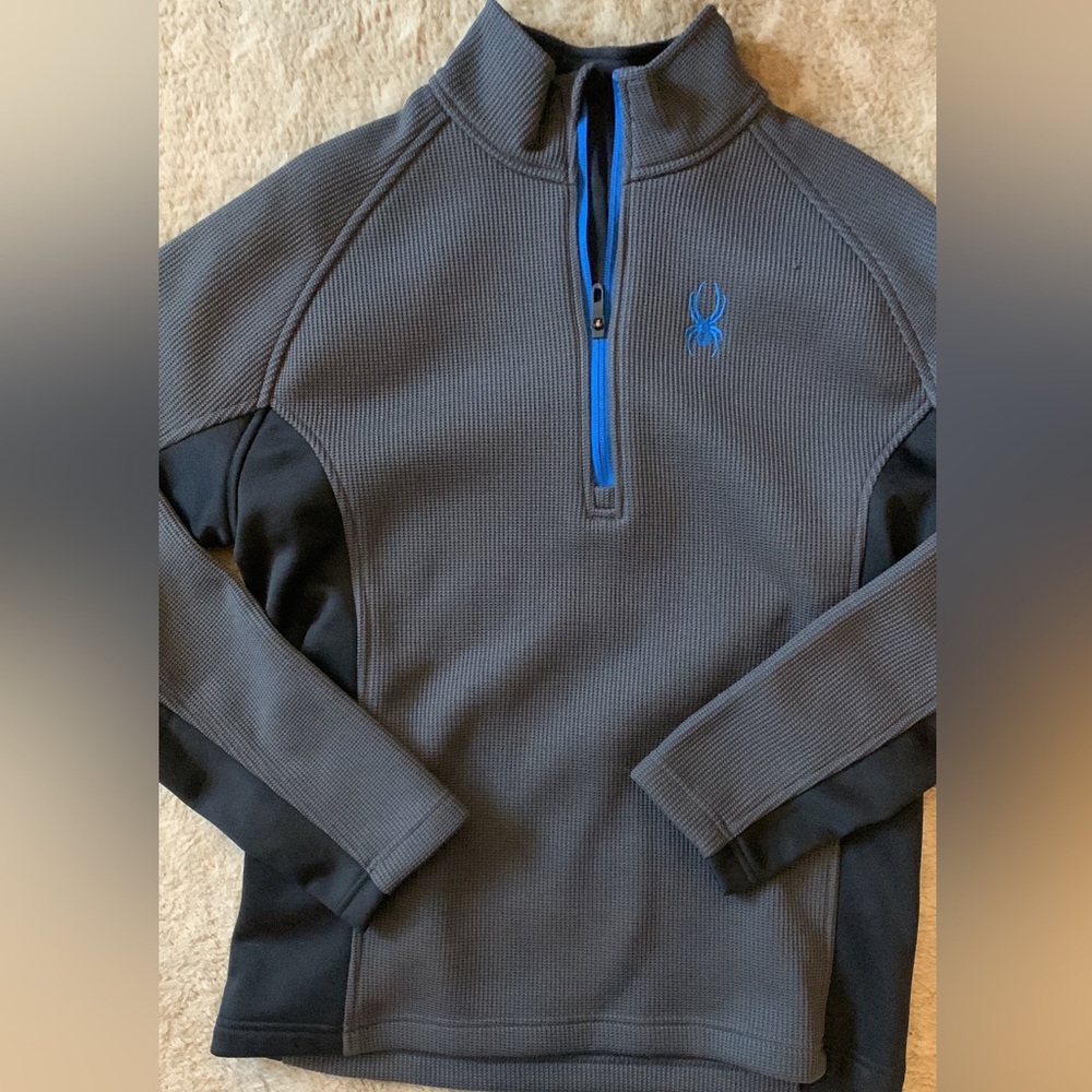 Spyder Men’s Gray and Black Quarter-Zip Pullover
